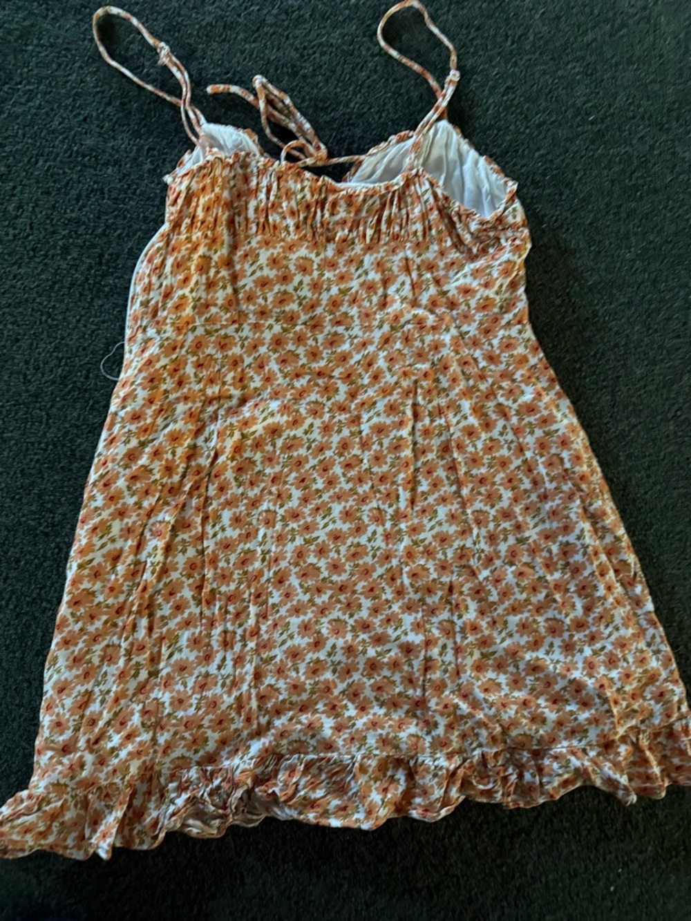 Princess Polly Orange & Cream Floral Slip Dress - Picture 3 of 4